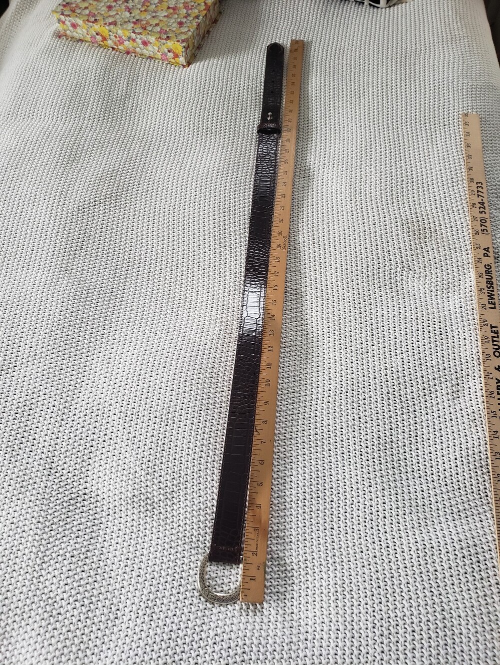 1995 Brighton Croc-Embossed Leather Belt Vintage